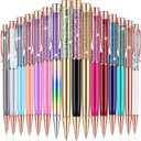 HESTYA 16 Pcs Glitter Pens Fancy Crystal Ballpoint Pens with Dynamic Liquid Sand & Refills Bling Metal Black Ink Flower Gift Pen for Office School Birthday Wedding(Liquid Style)