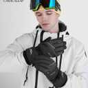 Ski Gloves for Men Women - Winter Snow Windproof Waterproof Skiing Snowboarding for Cold Weather Warm (Large, Black)