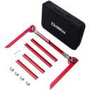 Stair Tread Template Tool - Upgrade Dual Nut Locking Stair Tread Measuring Tool Jig for Stair Tread Gauge, Stair Gauge Measuring Tool, Compatible with Many Types of Layout Projects-RED