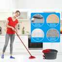 3PCS Mop Heads Replacement Compatible with OCedar EasyWring 1 Tank Rinseclean 2 Tank,Microfiber Mop Refills Mop Base Kit Compatible with O Cedar Rinseclean 2 Tank System Upgrade Kit