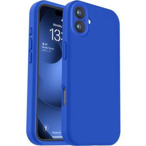Vooii Compatible with iPhone 16 Plus Case, Liquid Silicone Upgrade [Camera Protection] [Soft Anti-Scratch Microfiber Lining] Shockproof Phone Case for iPhone 16 Plus 6.7 inch - Klein Blue