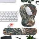 Boho Aesthetic Mouse Pad with Wrist Rest Keyboardpad Vintage Wildflowers Wrist Rest for Computer Keyboard Wrist Rest, Non-Slip Base Home/Office for Computer Keyboard, Made Easy Typing & Relieve