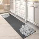 PADOOR-No Stains Bathroom Runner Rug-Bath Mats for Bathroom Non Slip-Super Absorbent Bath Floor Mat Quick Dry Diatomaceous Earth Bath Rug-Large Bathmat-17'' x67'' (Dark Grey)