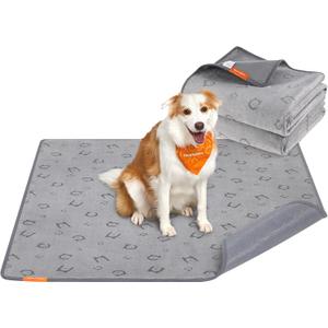 Feandrea Washable Pee Pad for Dogs, 2 Pack, Reusable, 60 x 48 Inches, XL, Waterproof Pet Training, Leakproof, Non-Slip, Super Absorbent, for Dogs, Cats, Rabbits, Dove Gray UPTD004G01