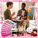 24 Pack Valentines Watercolor Paint Set Gifts Mini Washable Watercolor Paint with Paintbrush Water Color Kit Valentines Gift for Exchange Prizes Art Party Favors Supplies