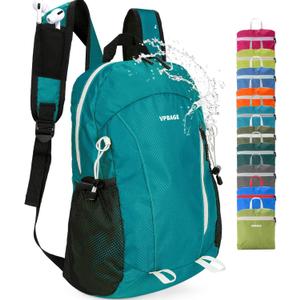 VPBAGE 15L Water-resistant Hiking Daypack, Small Backpack Travel Outdoor, Lightweight Day Pack with Tool Loops