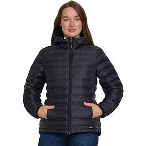 Gerry Packable Puffer Jacket Womens with Hood - Warm Lightweight Travel Full Zip Quilted Womens Puffy Coat for Winter, XXL
