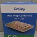 Dealusy 50 Pack (100-Piece) 28 oz Meal Prep Containers Reusable with Lids, Sturdy Leakproof & Food Safe, Microwave, Freezer, Dishwasher Safe Prep Containers, To Go Take Out Plastic Food Storage