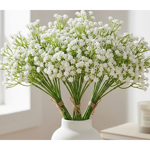 KHOYIME Artificial Flowers for Outdoor Decoration, 12PCS Faux White Petunias Silk Flowers UV Resistant Realistic Fake Plants for Outside Planters Garden Porch Yard Spring Summer Indoor Decor