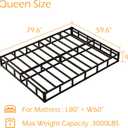 Maenizi 9 Inch Box Spring for Queen Bed, Heavy Duty Metal Box Spring Bed Base with Fabric Cover, Mattress Foundation, Easy Assembly, Noise Free, Black