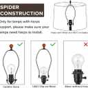 White Linen Lampshades Set of 2 Large, Drum Lamp Shade 16" Top x 16" Bottom x 10" High (Spider) Modern Lamp Shades for Table Lamps & Floor Lamp - Lampshades Replacement,Required Assembly -By GO&SO