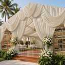 50ftx40ft Beige Ceiling Curtain for Wedding Parties, 60"W x 480"L