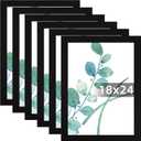 SESEAT 18x24 Picture Frame Black Set of 6, Display Pictures 18x24 Without Mat for Wall Mounting, Wall Gallery Poster Frames