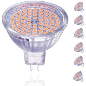 MR16 LED Bulbs, GU5.3 Light Bulbs,5W (50 Watt Equivalent), 12V ACDC, Warm White 3000K, 120 Degree Beam Angle Two pin for Landscape,Recessed,Track Lighting, Non Dimmable, Pack of 6