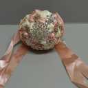 6.3" Pink Champagne & Ivory Bridal Wedding Bouquet Round Holding Bouquet Throw Toss Artificial Rose Flower Bunch for Bride Bridesmaid Wedding Quinceanera