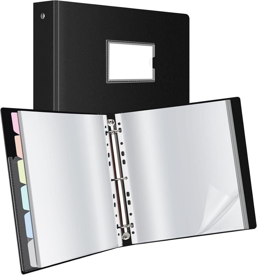 Uquelic 80-Pocket Binder with Plastic Sleeves, High-Capacity Document Organizer and Presentation Book for Artwork, Clear Sheet Protectors, Display 160 Pages (Macaron 80 Pockets)