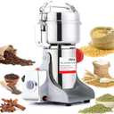 Electric Grain Mill Grinder 800g Stainless Steel Pulverizer 36000r/min High-speed Grain Mill 1800W Dry Material Grinding Machine 270 swingable Superfine powder for Home and Commercial