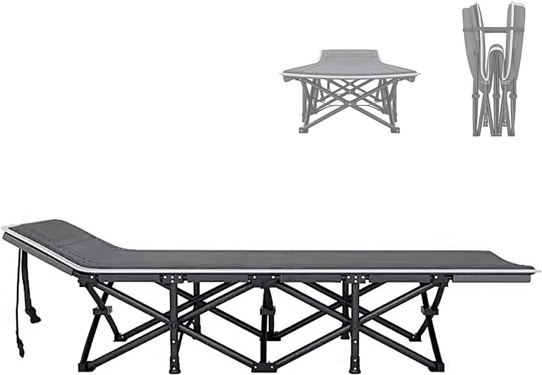 Portable Bed for Adults Folding Camping Cot Folding Cot Camping Cot for Adults Portable Folding Outdoor Cot for Outdoor Travel Camp Beach Vacation(Silver)