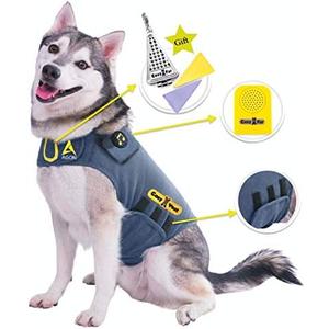 CozyVest® Dog Anxiety Vest 3-in-1 Music & Aromatherapy Shirt, Relaxing Sound & Essential Oils Jacket, Fireworks Thunder Separation & Thunderstorm Canine Stress Relief Coat (Small [15-25 Lbs], Gray)