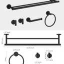 Matte Black Bathroom Hardware Accessories Set 5 pcs Towel Holder Bar Set