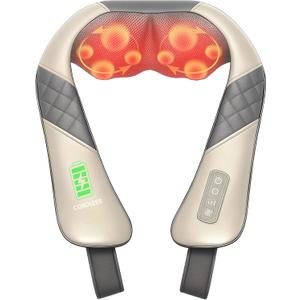 Heycool Cordless Neck Massager with Heat, Deep Kneading Neck Shoulder Massager for Pain, Shiatsu Back Massager Pillow, Gifts for Men, Women