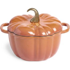 Larder & Vine 5.5 qt Pumpkin Enameled Cast Iron Dutch Oven Pot, Harvest