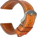 REZERO Leather Watch Bands, Handmade Watch Straps, Italian Top Grain Soft Leather Watch Bands Replacement, Vegetable-Tanned & Oil-Waxed Watch Bracelets 18/19/20/21/22/23/24/26mm for Men, Women