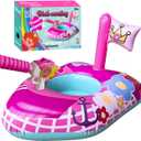 Inflatable Pool Floats Kids-Girls Pool Toys for Toddlers Ages 3-8, Kids Floats for Swimming Pool, Pink Princess Pool Floaties for Summer Water Toys