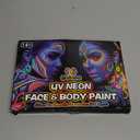 ThEast 16 Glow in the Dark Body Paint, UV Neon Face Paint Markers, Glow Face Painting, Washable Tattoo Markers for Skin, Halloween Makeup for Party