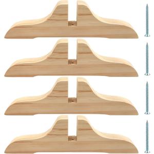 4pcs Folding Room Divider Stand,Wooden Room Divider Stand with Screws,Folding Privacy Screen Holder, Room Screen Holder Feet Partition for Hotel Home Office (Wood)