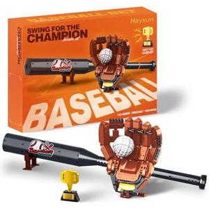 Baseball Building Set for Adults – Creative Sports Model with Bat, Glove, Ball & Trophy, Premium Construction Building Toy for Men & Teens, Unique Baseball Gift & Decorative Display Piece (1021 PCS)