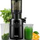 Cold Press Juicer Machines Slow Masticating Juicer Machines with 1.1 L Large Feed Chute Fit Whole Fruits and Vegetables Easy Clean Self Feeding,High Juice Yield,BPA Free (Ink-black)