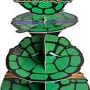 Turtle Cupcake Stand for Table Decorations Green 3-Tier Cupcake Stand for 24 Cupcakes Cartoon Kids Birthday Party Decorations Turtle Theme Party Supplies