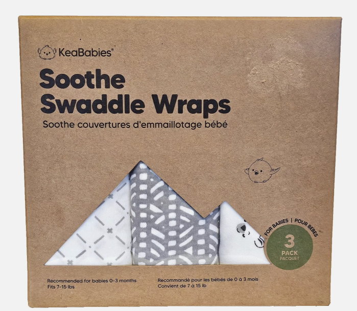 Soothe Swaddle Wraps 3 Pack for 0-3 Months 