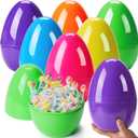JOYIN 8PCS 10" Jumbo Easter Eggs, Bright Plastic Giant Eggs Empty Fillable for Easter Eggs Hunt, Filling Treats Party Favor Classroom Prize Supplies Decoration