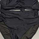 Tempt Me Women Two Piece Swimsuit High Waisted Bikini Halter Vintage Retro Bathing Suit Push up Swimwear (Black 1, Medium)