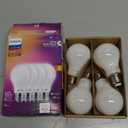 PHILIPS LED 60W A19 4-Pack Ultra Definition Soft White (2200K) 800 Lumen (8W=60W) Dimmable Flicker Free Light Bulbs