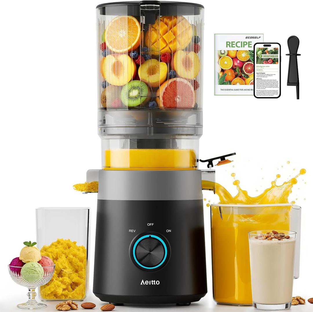 Aeitto 3-in-1 Juicer Machines, 6.0" Wide Mouth, Mesh-Free Easy to Clean