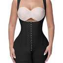 SHAPSHE Fajas Colombianas Moldeadoras Tummy Control Shapewear for Women Tummy Tuck Compression Garment with Steel Bones (Black,XL)