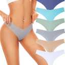 Seamless Underwear Women Pack No Show Thongs For Women Ladies Sexy Panties Underwear Breathable Comfortable 2Pack ,6 Packs in Each S