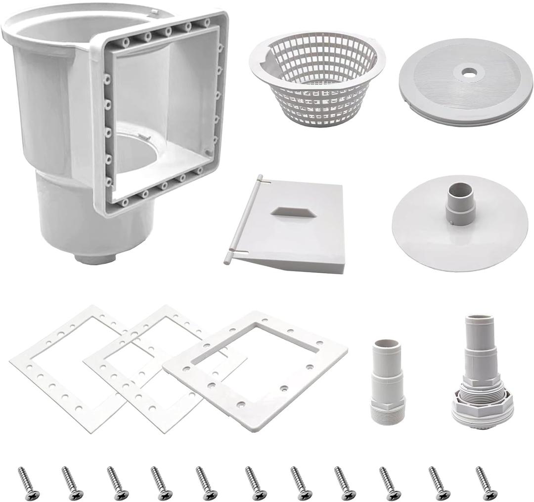 Above Ground Pool Skimmer,Thru-Wall Skimmer,Above Ground Pool SkimmerWith AccessoriesOpening Width 6 Inches,Compatible With All Standard Pool Wall Openings,Replace SP1091LX Above Ground Pool Skimmer