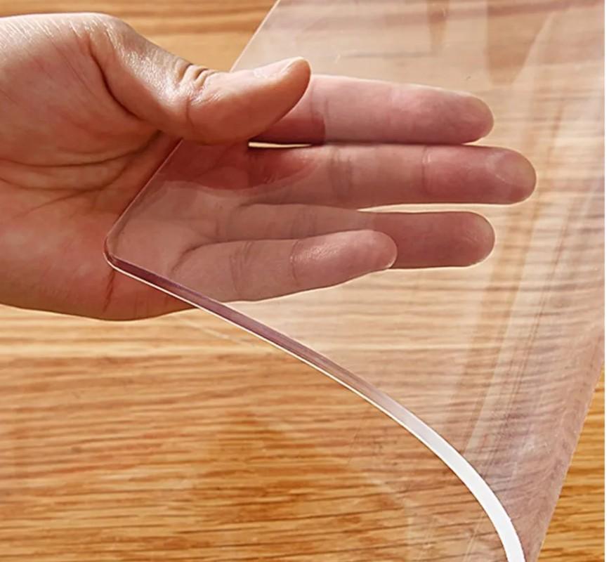 Crystal Plastic Table Top Cloth Clear PVC Desktop Protector Mat Waterproof Table Cover Pad Rectangular Desk Top Mats for Office Computer Desk Living Room Table Sofa Bedside Table Coffee Table 16x28