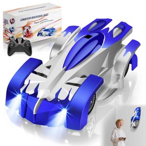 Yucmed Wall Climbing Remote Control Car, 360° Rotating Dual Mode RC Stunt Car, Toys for 3 Year and up Old Boy, Rechargeable Toy Car with Headlight, Christmas Birthday GiftsBlue