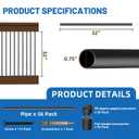 56 Pack 32 inch Aluminum Balusters for Deck Railing,Black Round Metal Spindles for Staircase,3/4" Diameter Hollow Deck Ballasters with Screws and Connectors for Railing Fencing Porch Stair Spindles