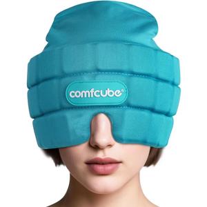 Migraine & Headache Relief Ice Cap, 2 Hours Long Lasting Cold Therapy Wearable & Washable Form Fitting Ice Hat for Sinus & Stress Relief, Puffy Eyes, Severe Migraines, Chemo