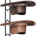 4 Pieces Cowboy Hat Organizer Hangers for Wall, Western Hat Rack Wall Mounted with Decorative Star, Metal Cowboy Hat Holder for Western, Cowboy, Beach, Fedora, Sun Hats (1 Pack)