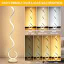 Spiral LED Floor Lamp, 40W Dimmable Floor Lamps for Living Room with Remote Control, Stepless Adjustable Colors & Brightness Standing Lamp Reading Corner Floor Lamp for Bedroom, Office -White
