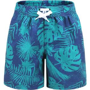 HowJoJo Boys Short Sleeve Rash Guard Shirts Swim Shirt UPF 50+ (11-12 Years, Leaf 05)