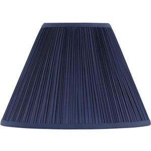 Aspen Creative 33195, Transitional Hardback Empire Shaped Mushroom Pleated Dark Blue Spider Shade, 6" Top x 16" Bottom x 12" Slant