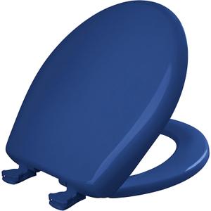 Bemis Classic Colors Slow Close Toilet Seat, Easy Clean Hinges and Durable Plastic Seat, Made in USA, Round, Colonial Blue